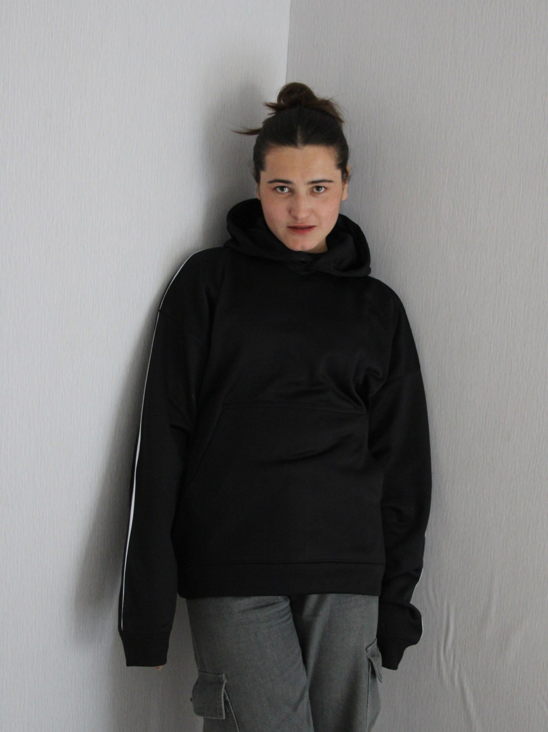 Classic Black Gen Z Baggy Hoodie – Unisex